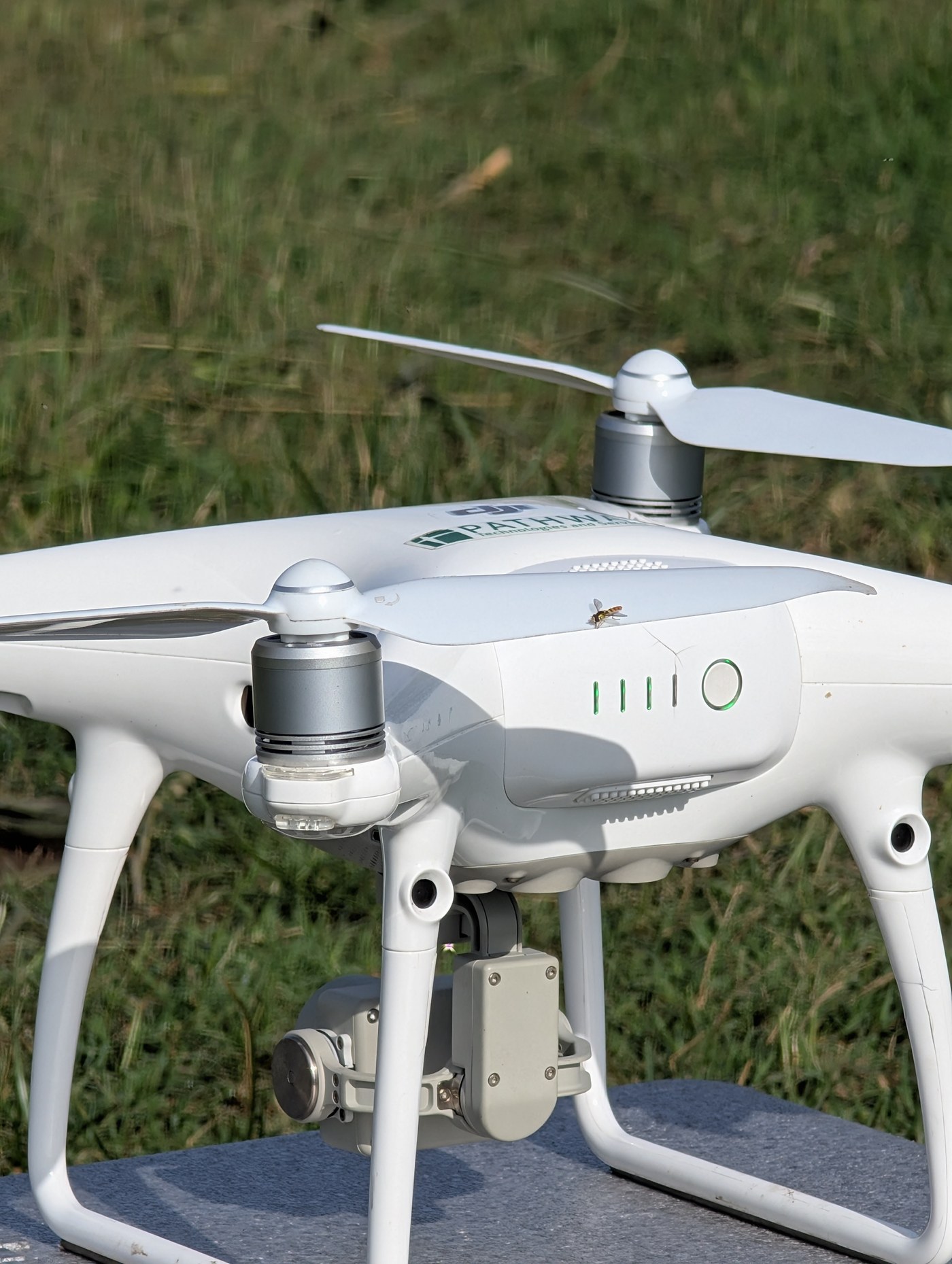 DJI Phantom 4 Pro quadcopter UAV platform used for aerial mapping