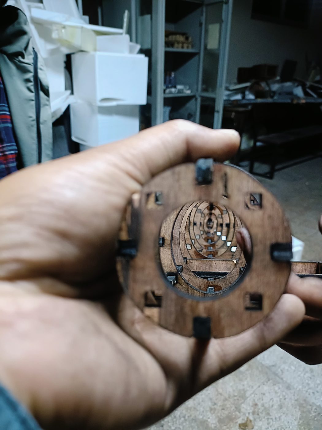 Laser cut engine cowling former held in hand