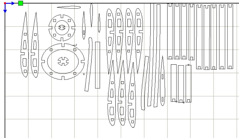 First laser cutting layout