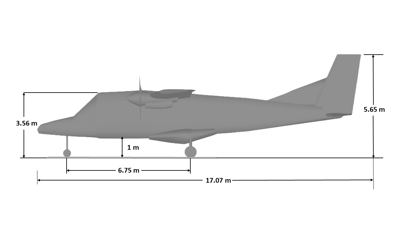 Sky Yak side view with dimensions